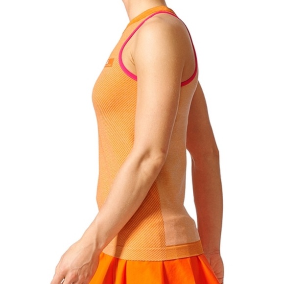 Adidas Stella McCartney New York Women's Tennis Tank Orange / Shock Pink - Picture 5 of 15
